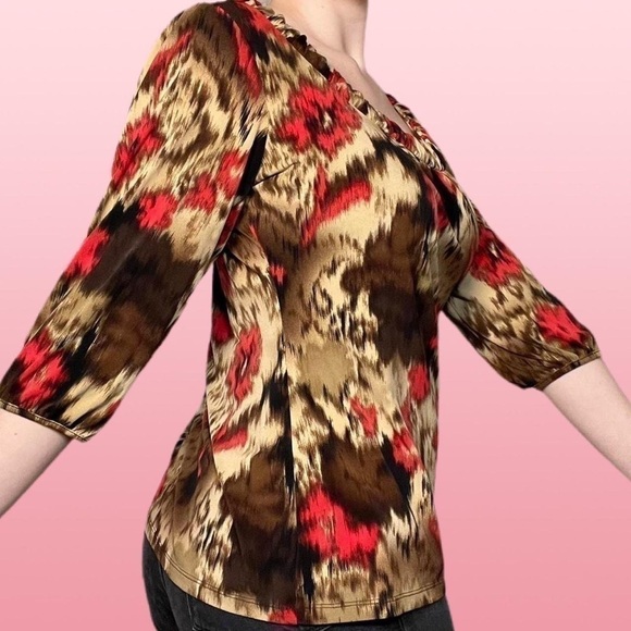 Style & Co Bohemian Floral Blouse - Picture 3 of 4